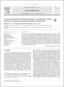 Accurate measurement of internal resistance in microbial fuel cells by improved scanning electrochemical impedance spectroscopy