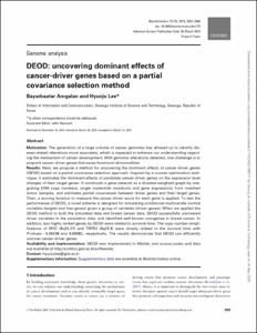 DEOD: uncovering dominant effects of cancer-driver genes based on a partial covariance selection method