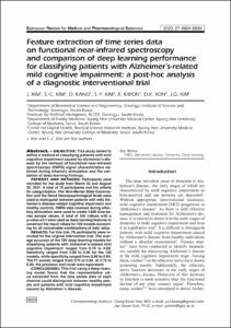 Feature extraction of time series data on functional near-infrared spectroscopy and comparison of deep learning performance for classifying patients with Alzheimer's-related mild cognitive impairment: a post-hoc analysis of a diagnostic interventional trial