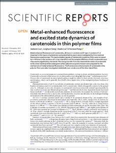 Metal-enhanced fluorescence and excited state dynamics of carotenoids in thin polymer films