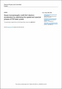 Quasi-monoenergetic multi-GeV electron acceleration by optimizing the spatial and spectral phases of PW laser pulses