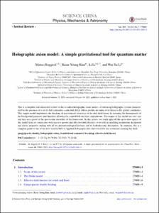 Holographic axion model: A simple gravitational tool for quantum matter