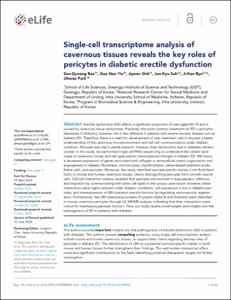Single cell transcriptome analysis of cavernous tissues reveals the key roles of pericytes in diabetic erectile dysfunction