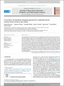 A two-layer decentralized charging approach for residential electric vehicles based on fuzzy data fusion