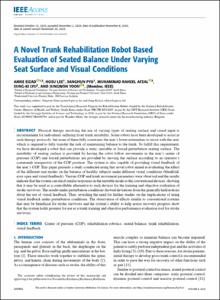 A Novel Trunk Rehabilitation Robot Based Evaluation of Seated Balance Under Varying Seat Surface and Visual Conditions