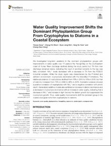 Water Quality Improvement Shifts the Dominant Phytoplankton Group From Cryptophytes to Diatoms in a Coastal Ecosystem