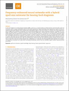 Frequency-enhanced neural networks with a hybrid spall-size estimator for bearing fault diagnosis