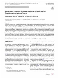 Image-Based Inspection Technique of a Machined Metal Surface for an Unmanned Lapping Process