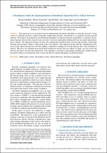 A Preliminary Study for Implementation of Distributed Algorithms Over Vehicle Network