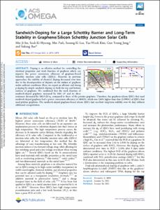 Sandwich-Doping for a Large Schottky Barrier and Long-Term Stability in Graphene/Silicon Schottky Junction Solar Cells