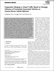 Cooperative Merging in Mixed Traffic Based on Strategic Influence of Connected Automated Vehicles on Human-Driven Vehicle Behavior