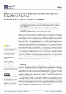 Potassium Recovery from Potassium Solution and Seawater Using Different Adsorbents