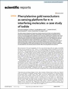 Phenylalanine gold nanoclusters as sensing platform for pi-pi interfering molecules: a case study of iodide