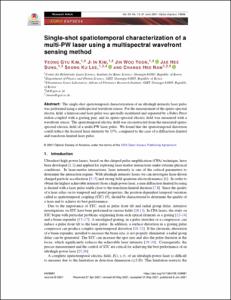 Single-shot spatiotemporal characterization of a multi-PW laser using a multispectral wavefront sensing method
