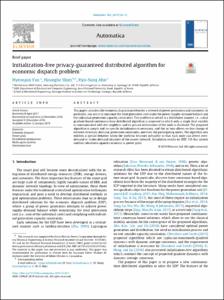 Initialization-free privacy-guaranteed distributed algorithm for economic dispatch problem