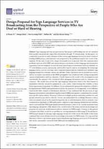 Design proposal for sign language services in TV broadcasting from the perspective of people who are deaf or hard of hearing
