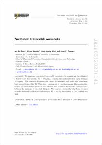 Worldsheet traversable wormholes