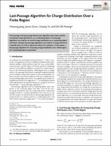 Last-passage Algorithm for Charge Distribution over a Finite Region