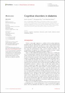 Cognitive disorders in diabetes