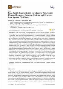 Load profile segmentation for effective residential demand response program: Method and evidence from Korean pilot study