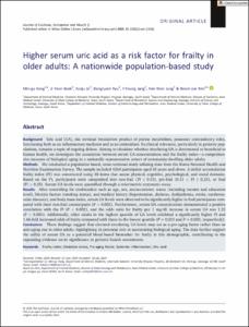 Higher serum uric acid as a risk factor for frailty in older adults: A nationwide population-based study