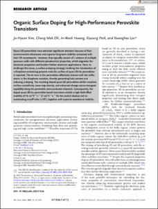 Organic Surface Doping for High-Performance Perovskite Transistors