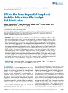 Efficient Fine Tuned Trapezoidal Fuzzy-Based Model for Failure Mode Effect Analysis Risk Prioritization