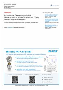 Improving the Electrical and Optical Characteristics of AlGaInP Red Micro-LEDs by Double Dielectric Passivation