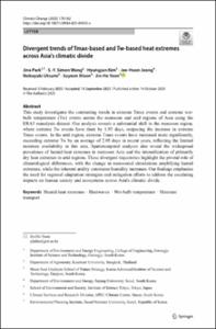 Divergent trends of Tmax-based and Tw-based heat extremes across Asia's climatic divide