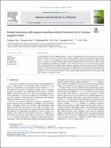 Energy harvesting with magneto-mechano-electric harvester for AC circular magnetic fields