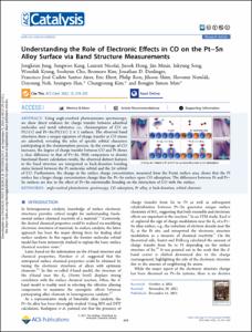 Understanding the Role of Electronic Effects in CO on the Pt-Sn Alloy Surface via Band Structure Measurements