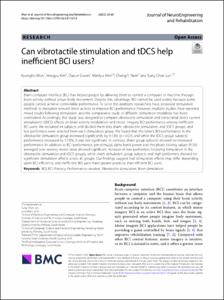 Can vibrotactile stimulation and tDCS help inefficient BCI users?