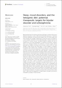 Sleep, mood disorders, and the ketogenic diet: potential therapeutic targets for bipolar disorder and schizophrenia