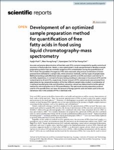 Development of an optimized sample preparation method for quantification of free fatty acids in food using liquid chromatography-mass spectrometry