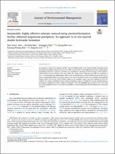 Sustainable, highly effective selenate removal using electrochlorination facility–obtained magnesium precipitate: An approach to in situ layered double hydroxide formation