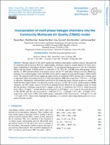 Incorporation of multi-phase halogen chemistry into the Community Multiscale Air Quality (CMAQ) model