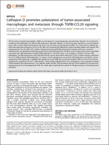 Cathepsin D promotes polarization of tumor-associated macrophages and metastasis through TGFBI-CCL20 signaling