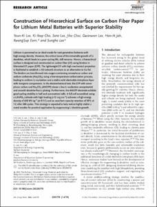 Construction of Hierarchical Surface on Carbon Fiber Paper for Lithium Metal Batteries with Superior Stability
