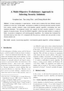 A Multi-objective Evolutionary Approach to Selecting Security Solutions