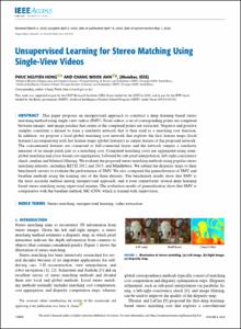 Unsupervised Learning for Stereo Matching Using Single-View Videos