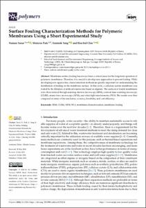 Surface Fouling Characterization Methods for Polymeric Membranes Using a Short Experimental Study