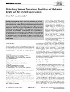 Optimizing Various Operational Conditions of Hydrazine Single Cell for a Short Stack System