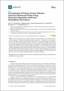 Development of human serum albumin selective fluorescent probe using thieno[3,2-b]pyridine-5(4h)one fluorophore derivatives