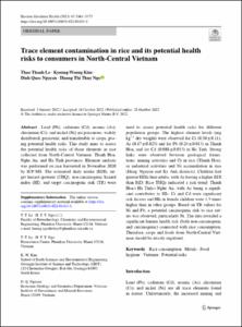 Trace element contamination in rice and its potential health risks to consumers in North-Central Vietnam