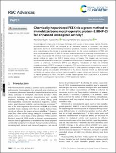 Chemically heparinized PEEK via a green method to immobilize bone morphogenetic protein-2 (BMP-2) for enhanced osteogenic activity