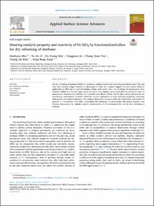 Steering catalytic property and reactivity of Ni/SiO2 by functionalized silica for dry reforming of methane