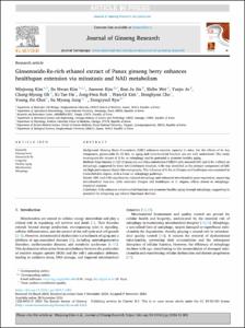 Ginsenoside-Re-rich ethanol extract of Panax ginseng berry enhances healthspan extension via mitostasis and NAD metabolism