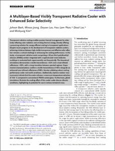 A Multilayer-Based Visibly Transparent Radiative Cooler with Enhanced Solar Selectivity