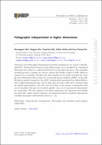 Holographic teleportation in higher dimensions