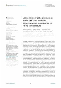 Seasonal energetic physiology in the ark shell Anadara kagoshimensis in response to rising temperature